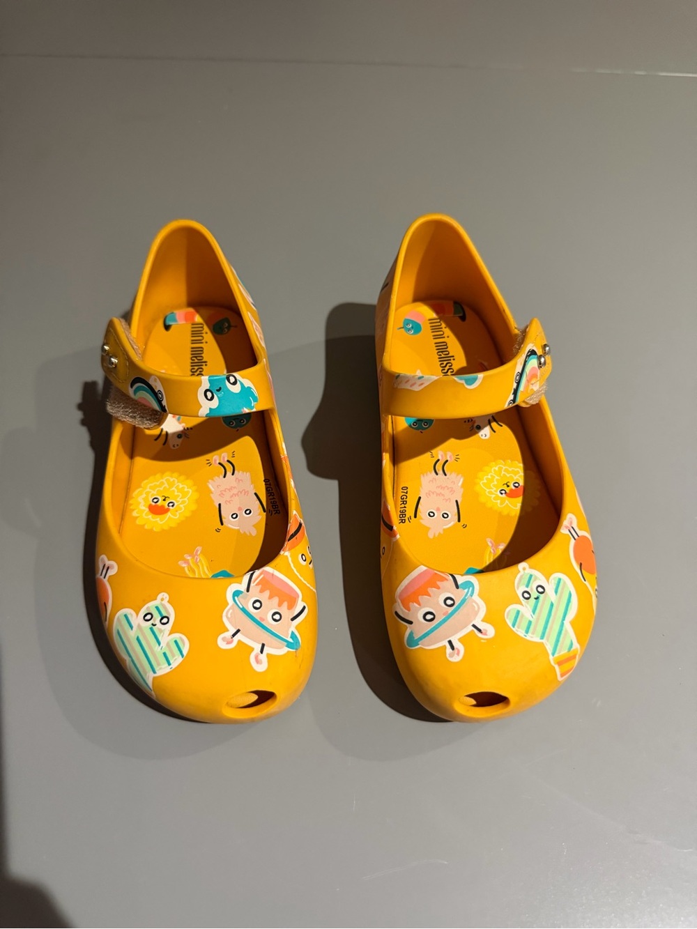 Mini Melissa Yellow Kids' Character Mary Jane Sandals